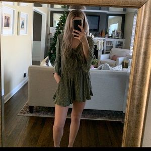Abercrombie green polka dot romper